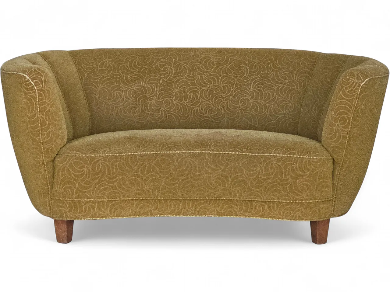 Danish 2-seater Banana sofa velour, beech wood, 1960s 20