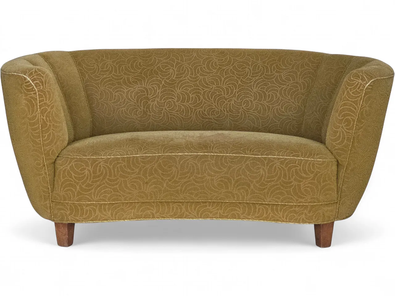Danish 2-seater Banana sofa velour, beech wood, 1960s 22