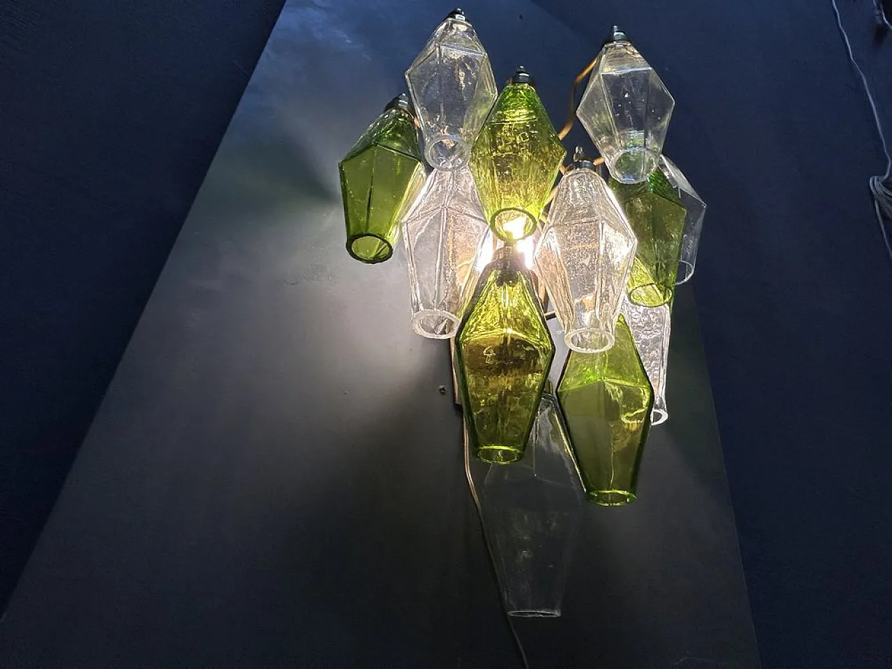 Pair of Poliedri wall lights in Murano glass, Italy, 1980s 5