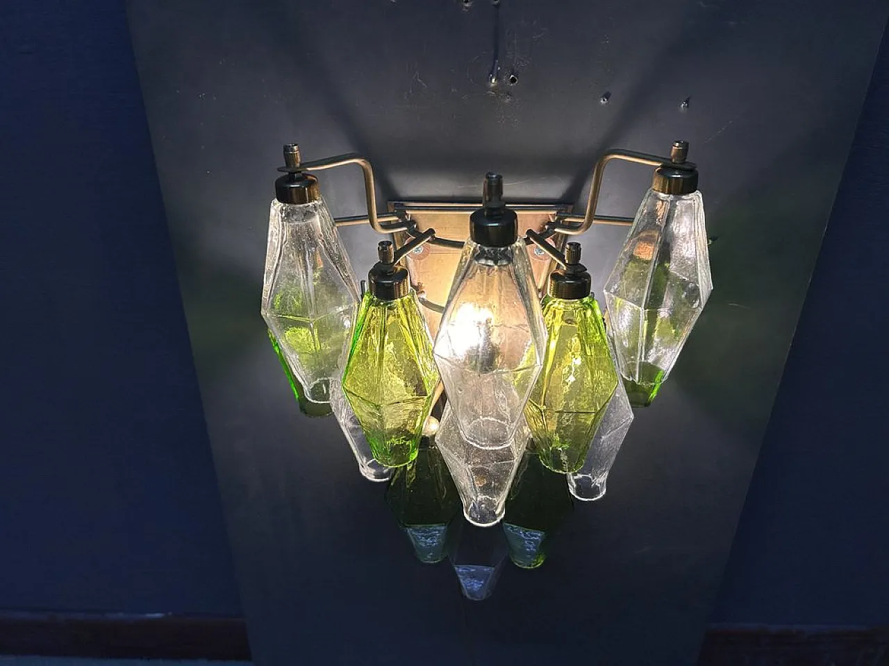 Pair of Poliedri wall lights in Murano glass, Italy, 1980s 6