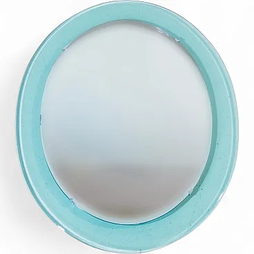Oval mirror in cut glass by Antonio Lupi for Cristal Luxor, 70s
