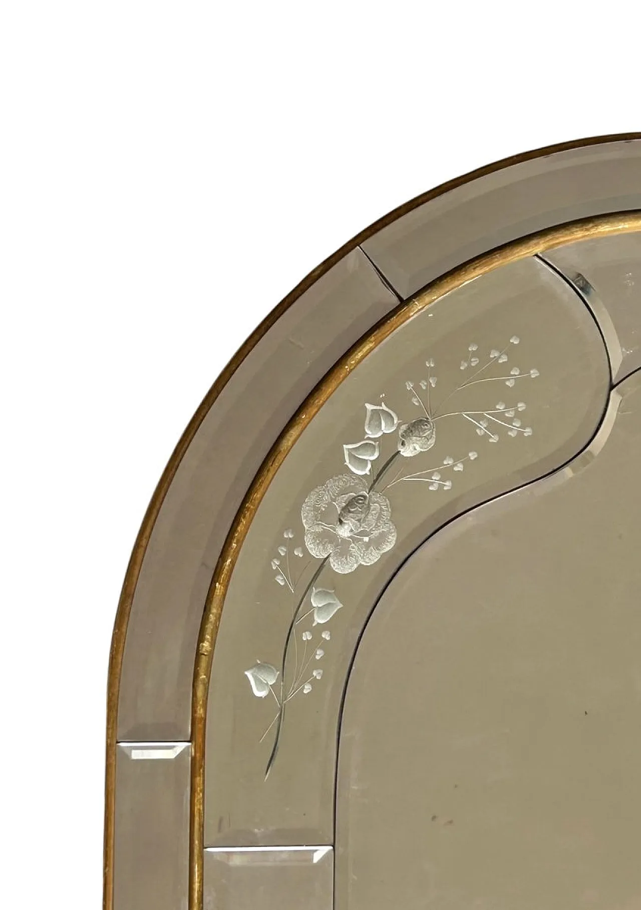 Specchio da parete ad arco in vetro, Italia, anni '80 3