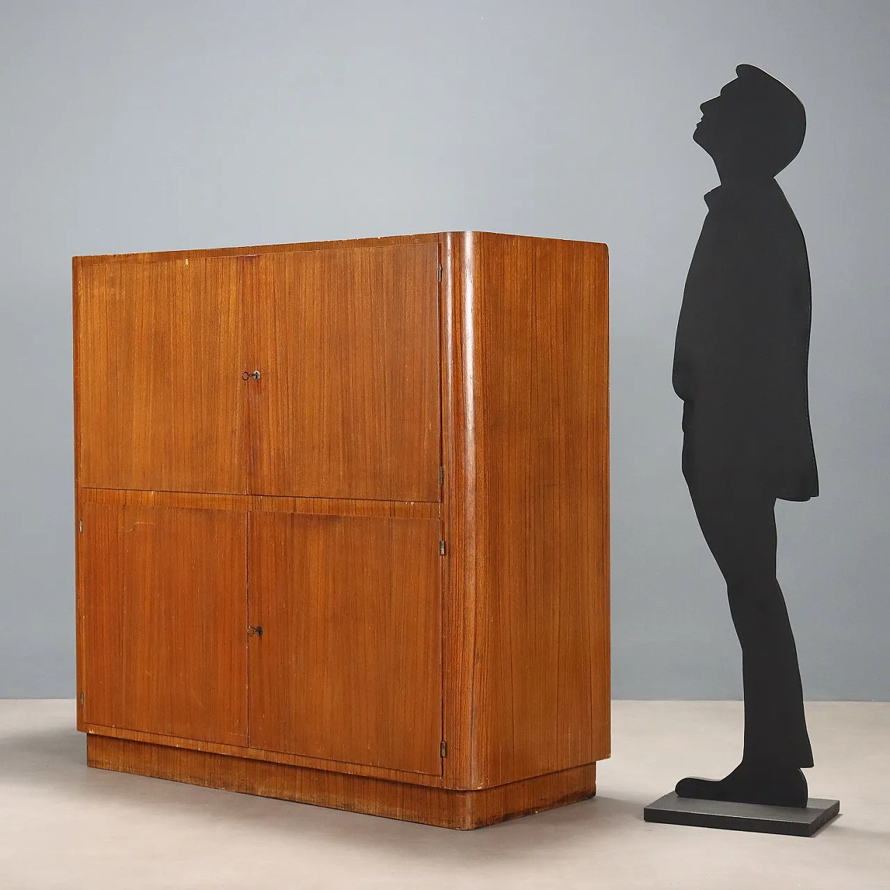 Credenza in impiallacciatura di legno esotico, '900 2