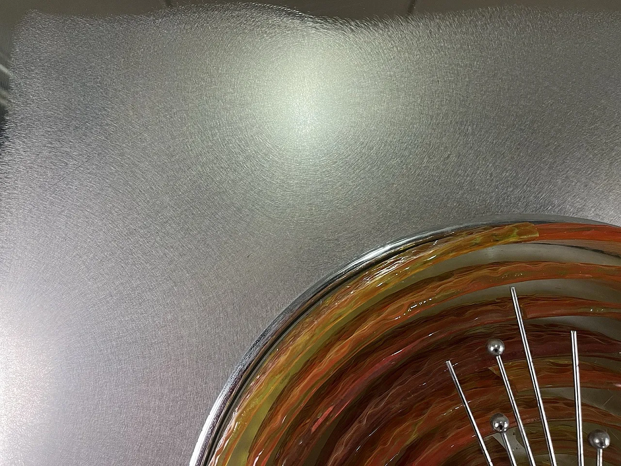 Glass and steel light panel by Angelo Brotto for Esperia, 1970s 9