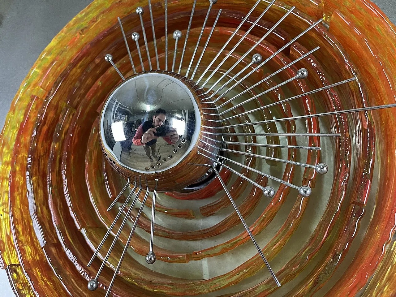 Glass and steel light panel by Angelo Brotto for Esperia, 1970s 12