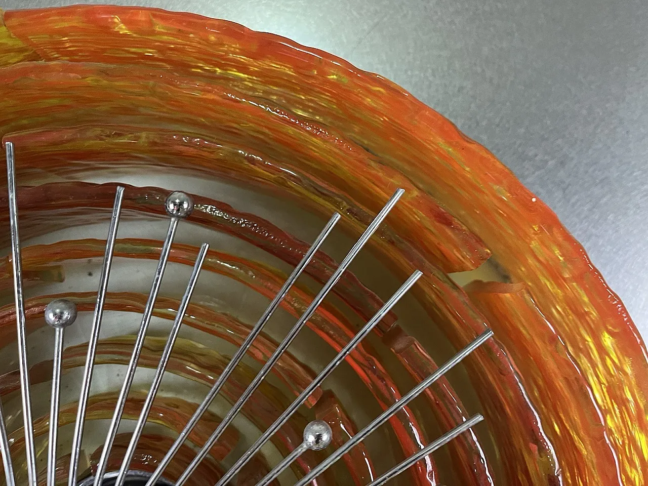 Glass and steel light panel by Angelo Brotto for Esperia, 1970s 16