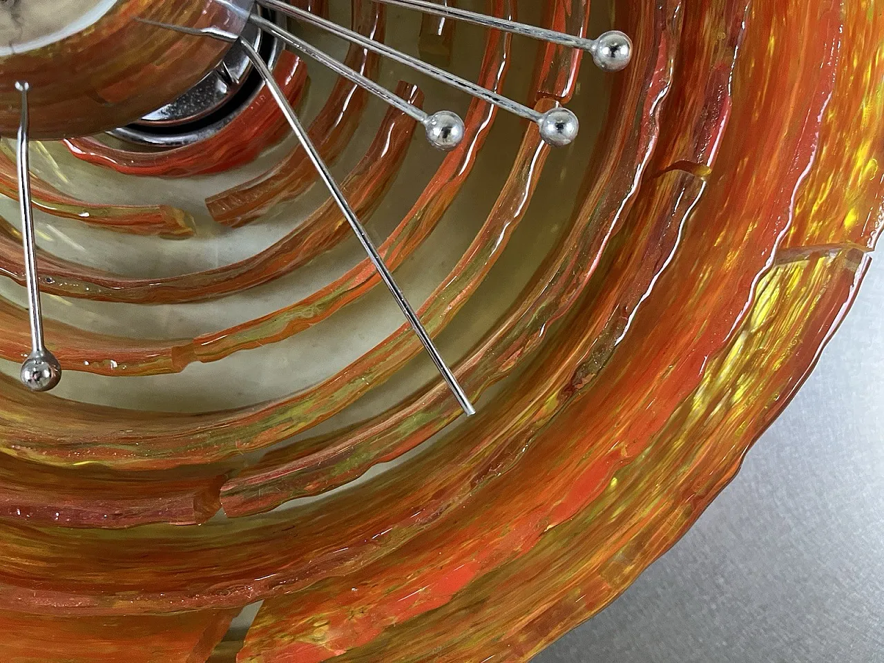 Glass and steel light panel by Angelo Brotto for Esperia, 1970s 17