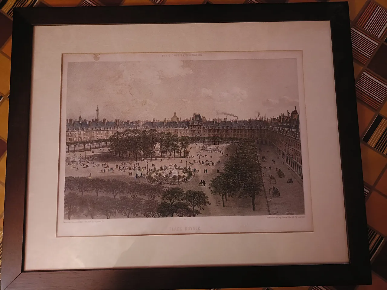 Place des Vosges Parigi Litografia di Felix Benoist, '800 2