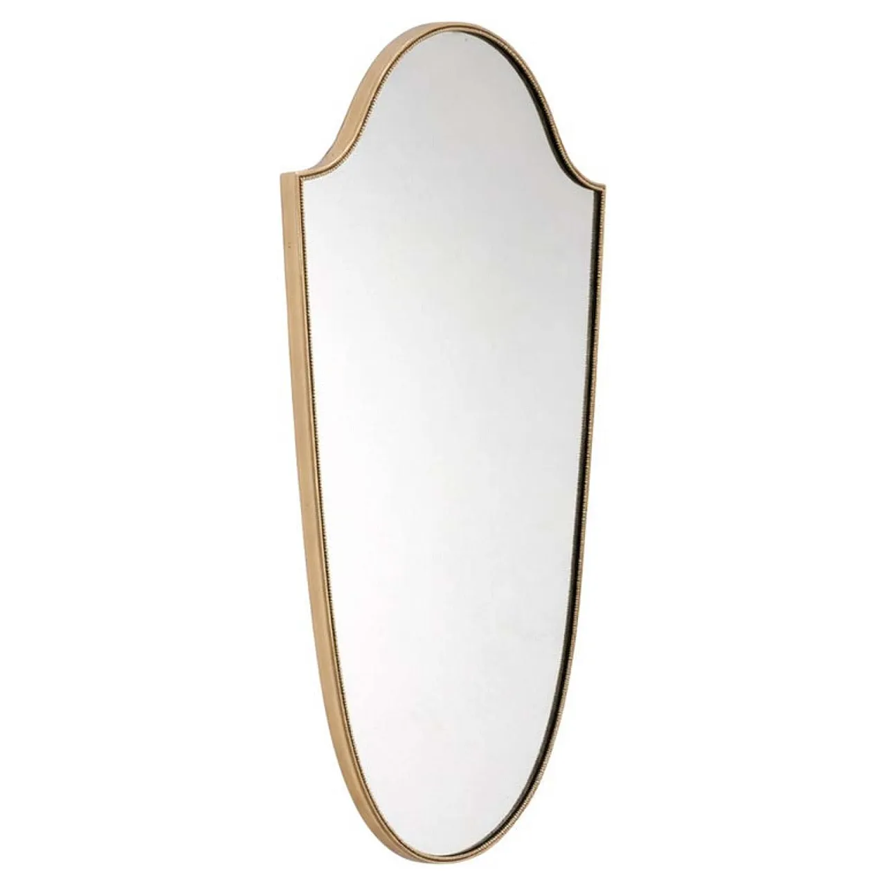 Specchio in ottone a forma di scudo stile Gio Ponti, anni ’50 1
