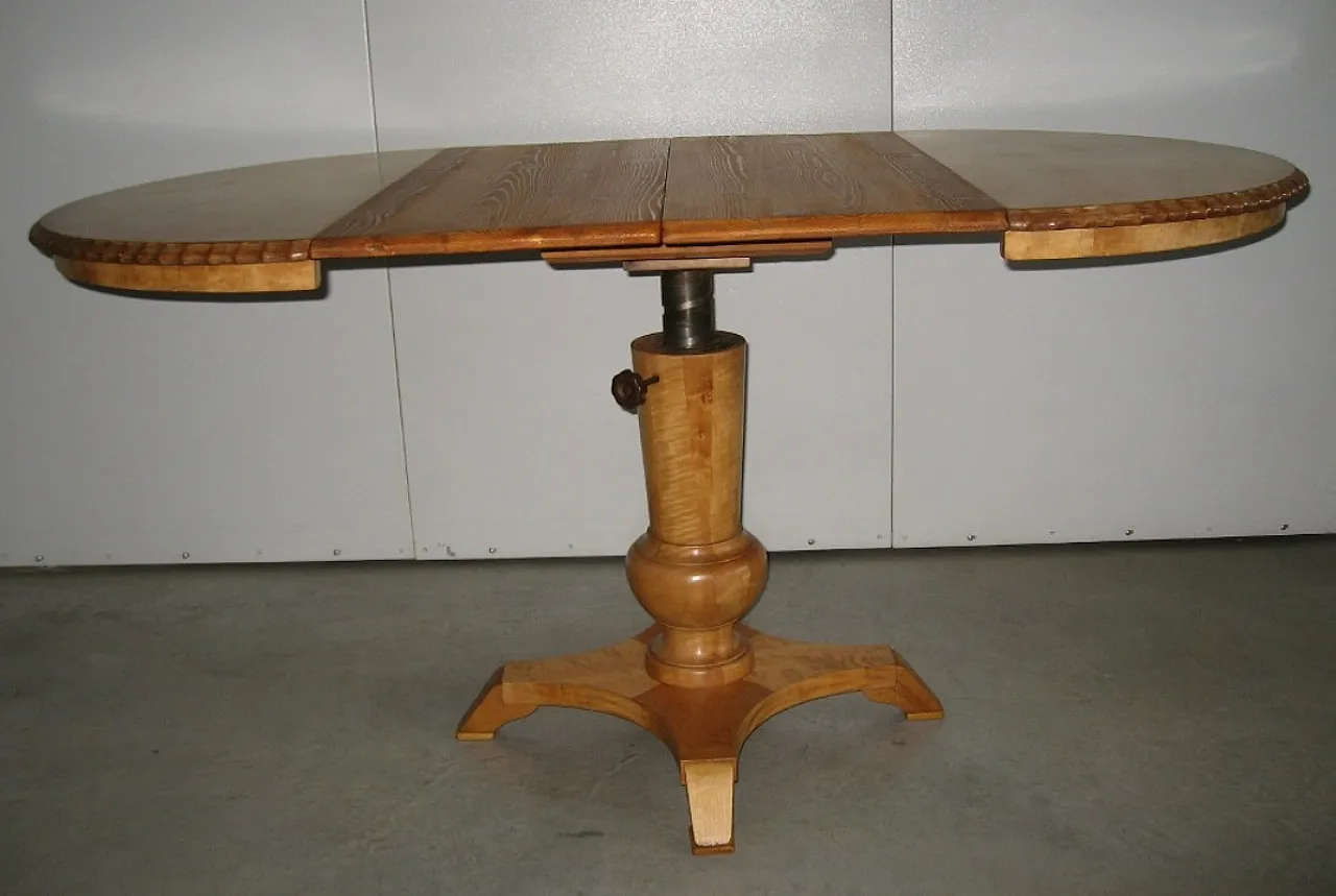 Tavolo tondo allungabile, primi '900 8