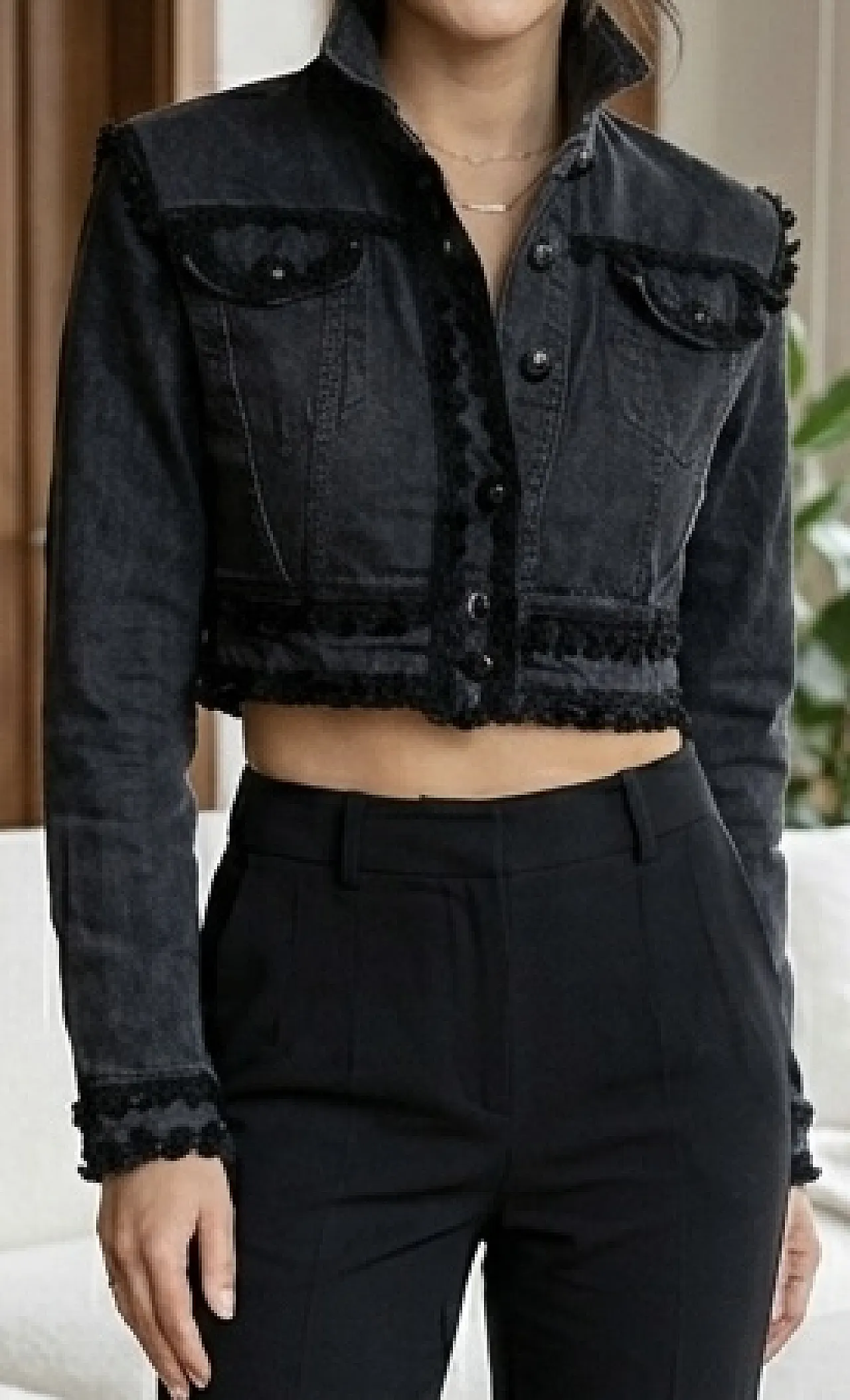 Giacca Moschino Milano Denim Cropped - Rara Passamaneria - 1