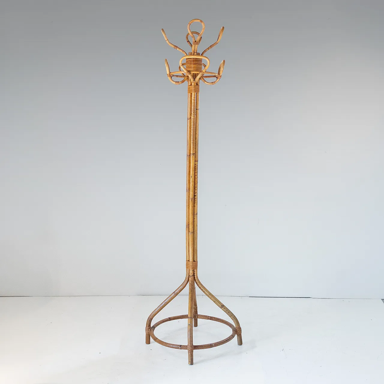 Sculptural bamboo coat hanger, Franco Albini, Italy, 1950s 1