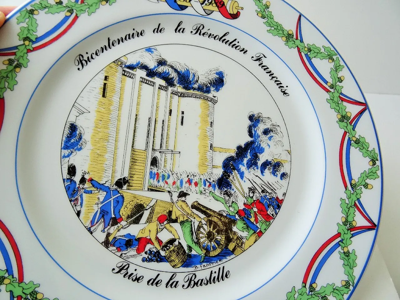 Presa della Bastiglia da parte della Rivoluzione francese, piatto in porcellana. Anni '80 3