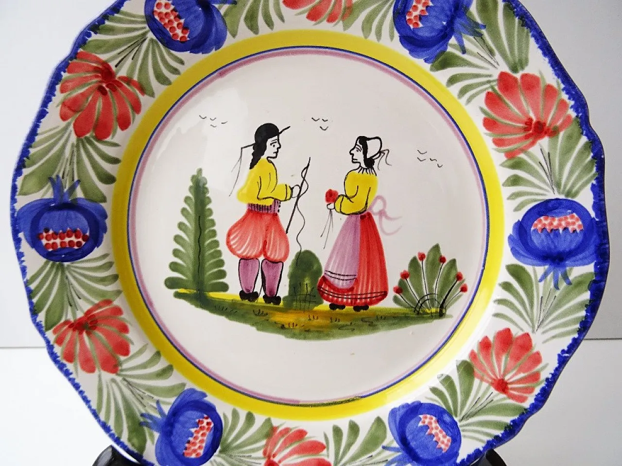 Piatto decorativo Tradition Breton Coppia di HB Quimper. Anni '60 2