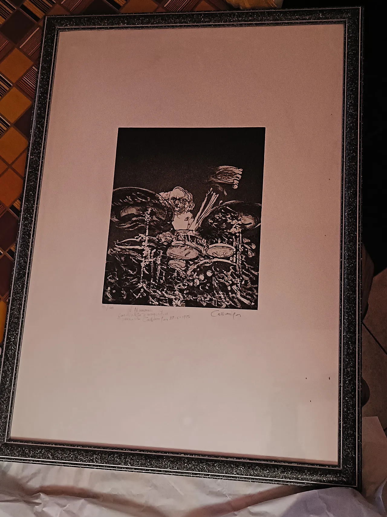 Acquaforte "Jazzman" di Giancarlo Cazzaniga, anni '80 2