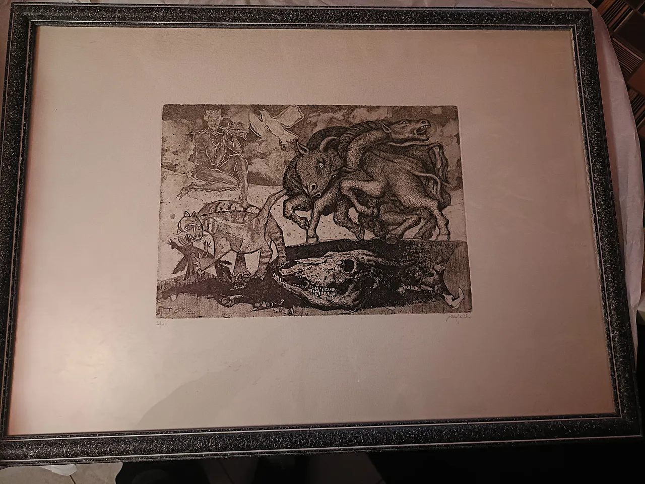 Acquaforte "Omaggio a Picasso" di Giancarlo Vitali, anni '80 3