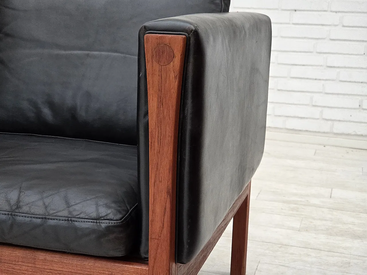 Divano danese di H.J.Wegner, a 3 posti modello CH 163, anni '60 4