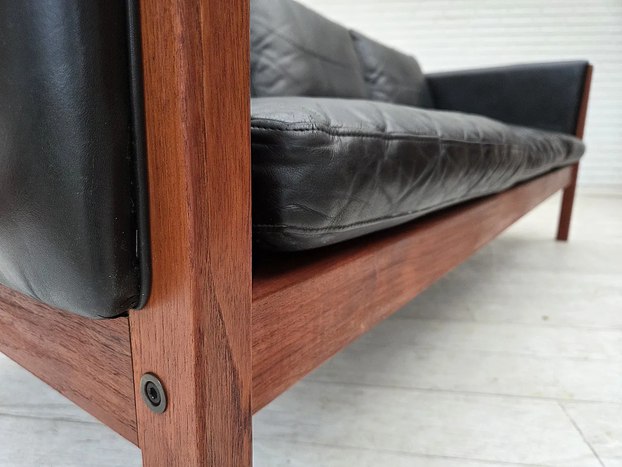 Divano danese di H.J.Wegner, a 3 posti modello CH 163, anni '60 7