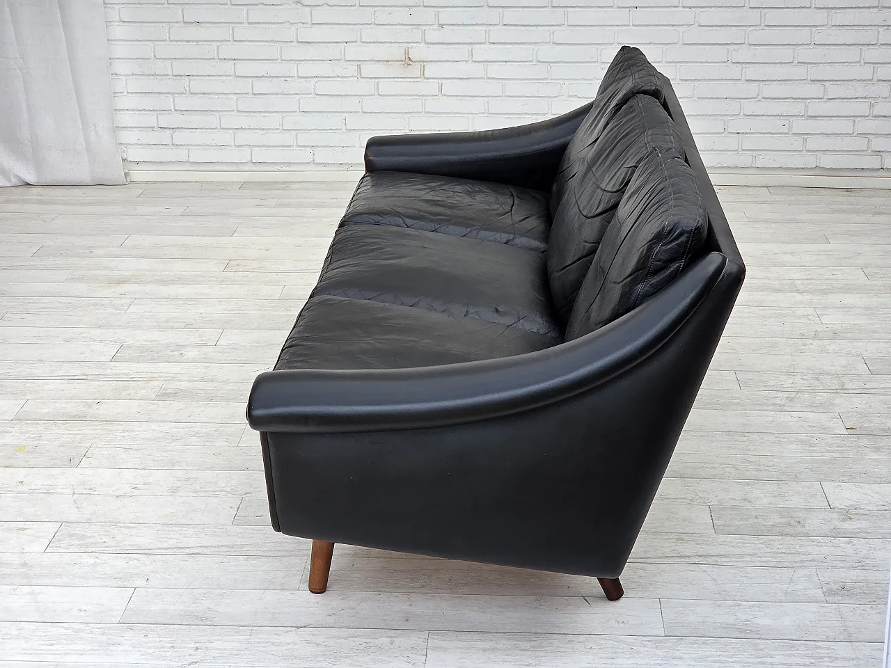 Anni '60, design danese di Aage Christensen, divano a 3 posti, pelle. 15