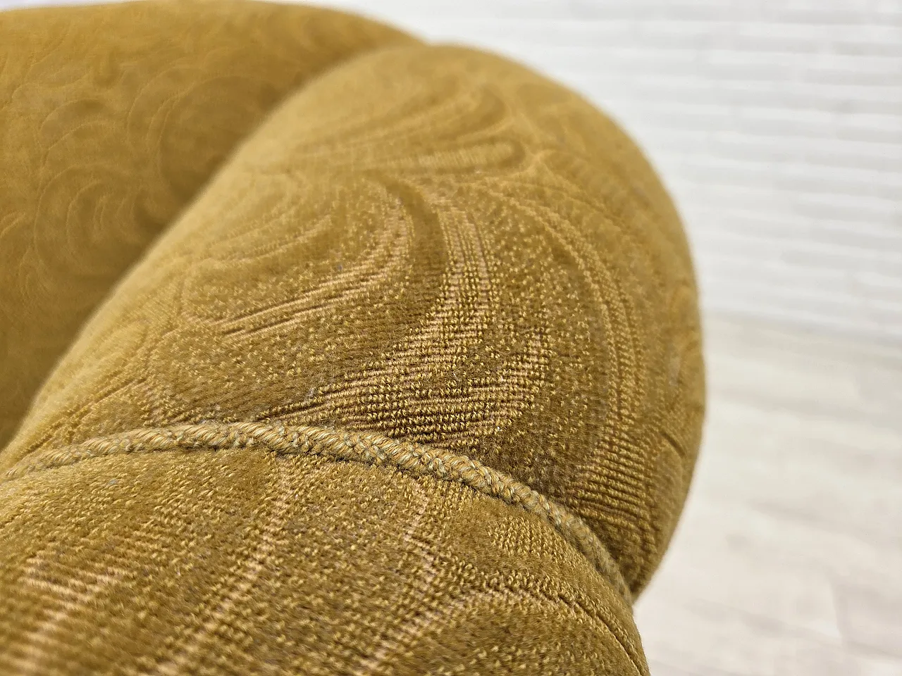 Poltrona relax danese in lana verde chiaro, quercia, anni '50 3