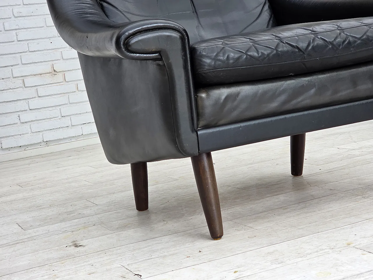 Poltrona danese di Aage Christensen, pelle, Anni '60 4