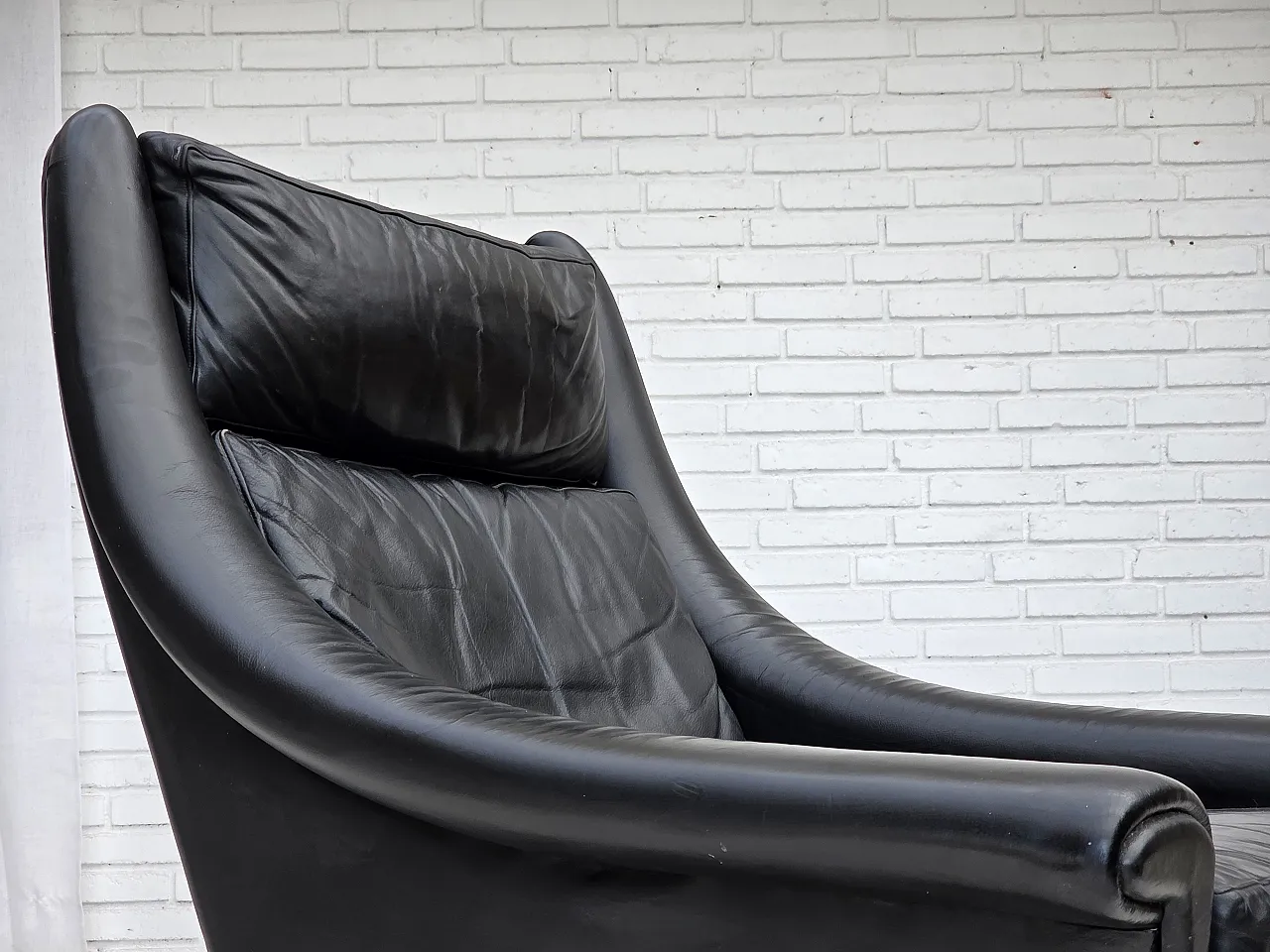 Poltrona danese di Aage Christensen, pelle, Anni '60 5