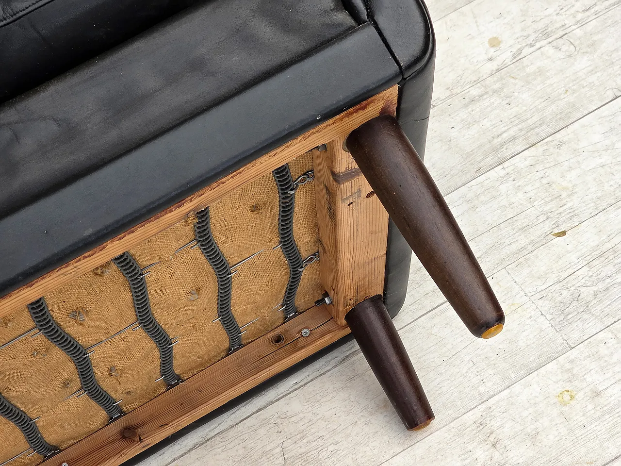 Poltrona danese di Aage Christensen, pelle, Anni '60 17