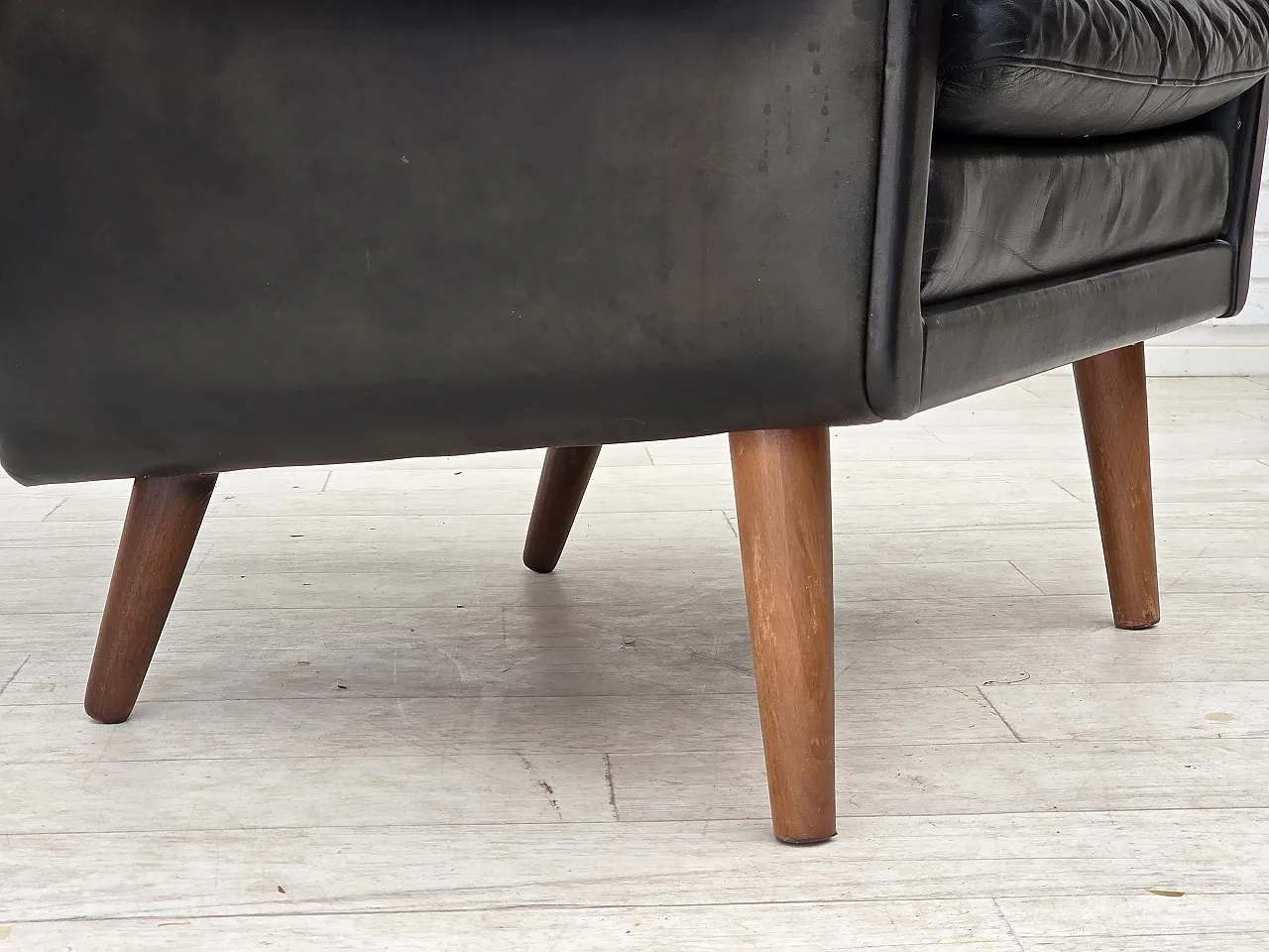 Poltrona danese di Aage Christensen, pelle, anni '60 7