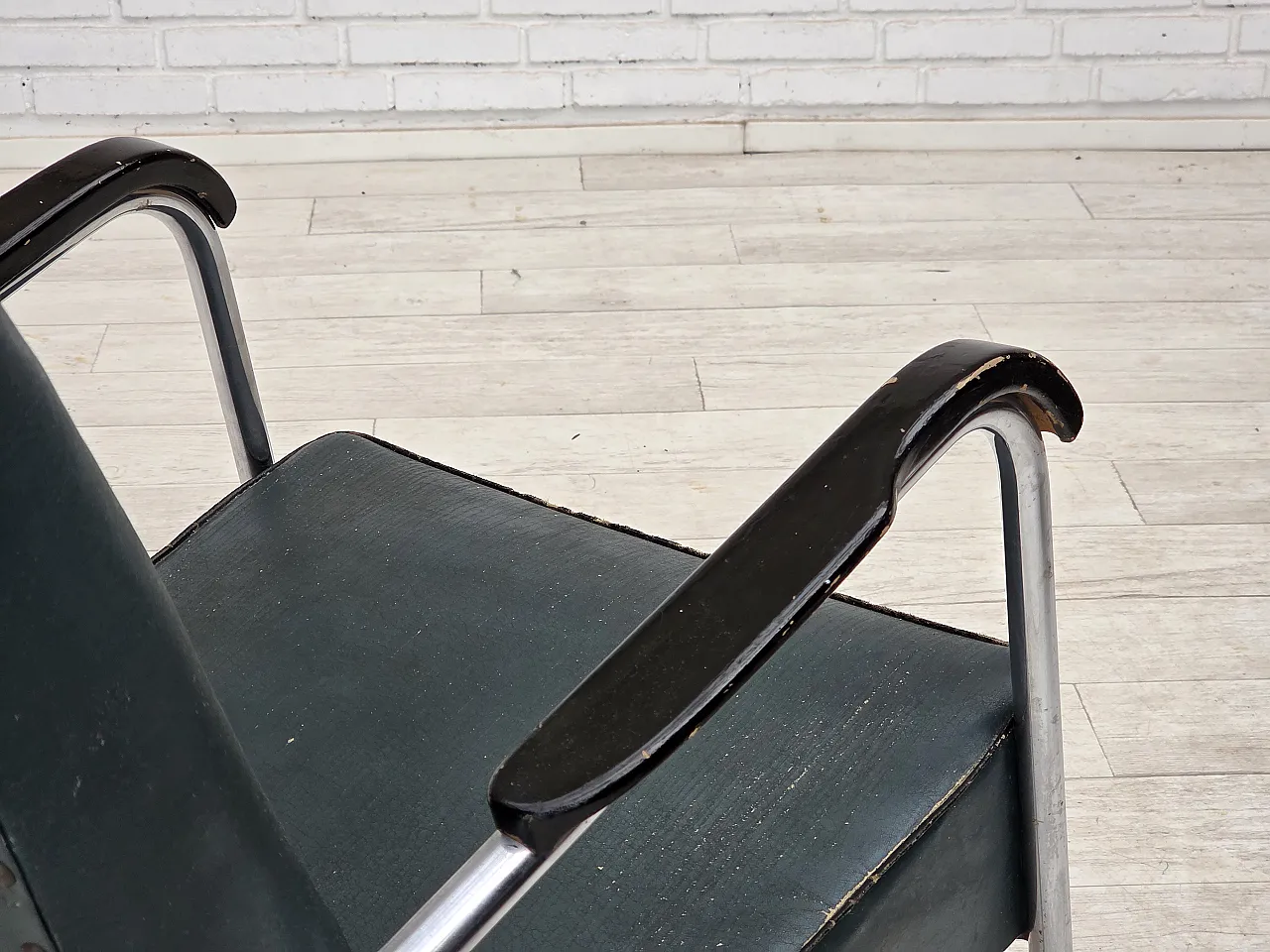 Poltrona scandinava in stile Bauhaus, anni '50 11