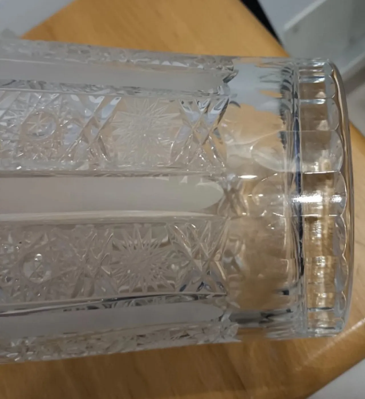 Xandra bohemian crystal vase, hand cut, 20th century 6