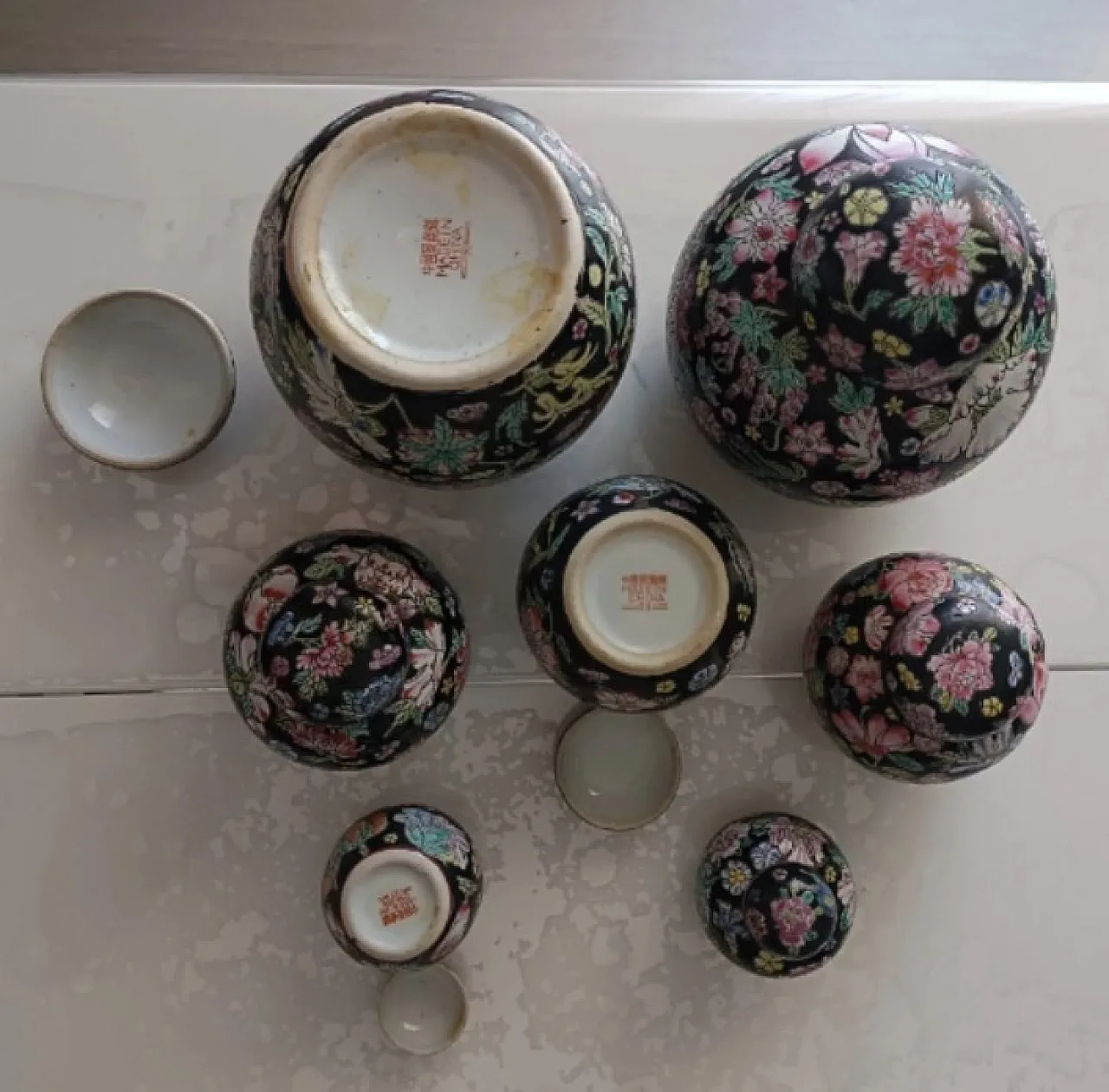 7 Ginger jar vases in Chinese porcelain, 20th century 3