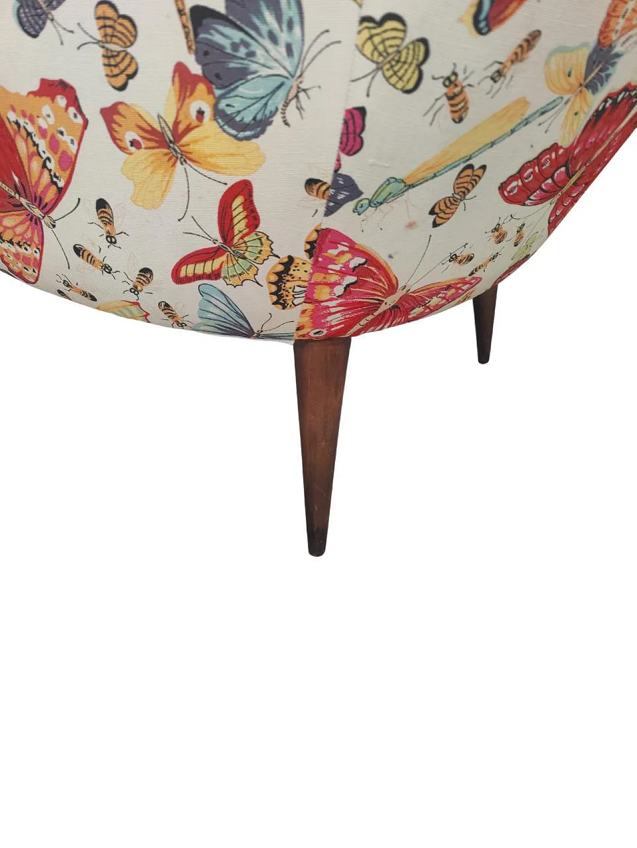Pair of padded Italian corbeille armchairs, 50s 9