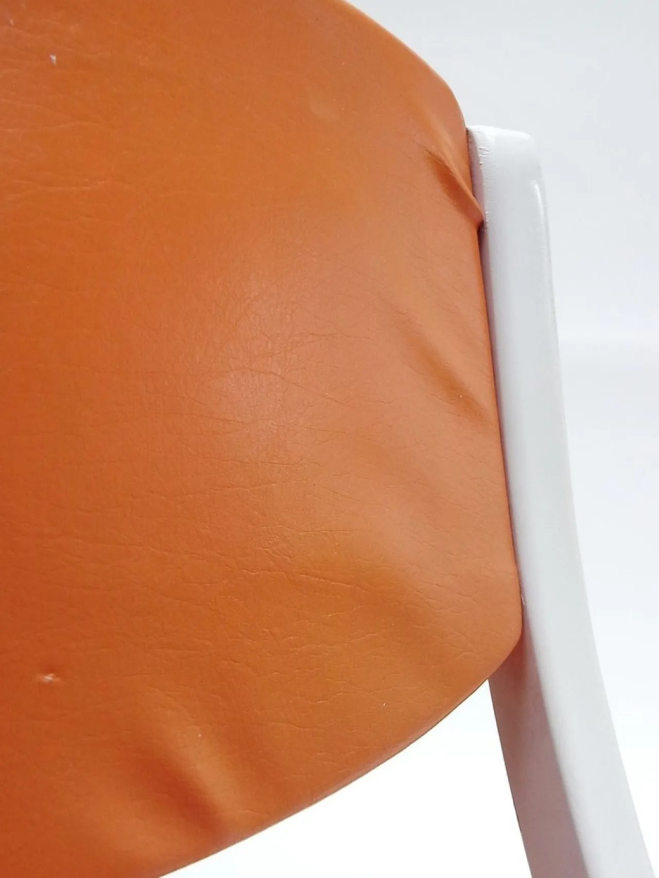 Desk Chair with orange faux leather seat, 1970s 8