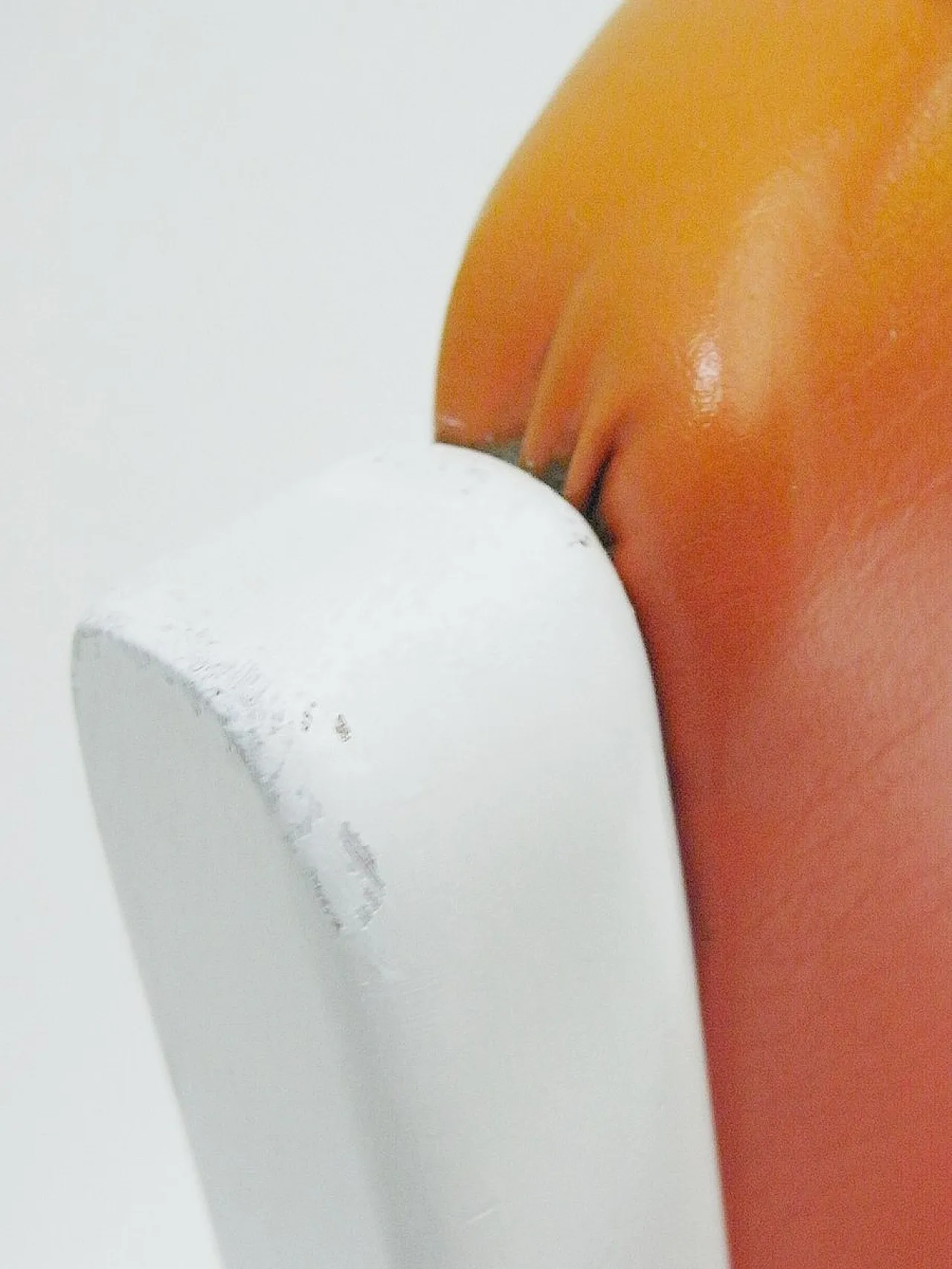 Desk Chair with orange faux leather seat, 1970s 9