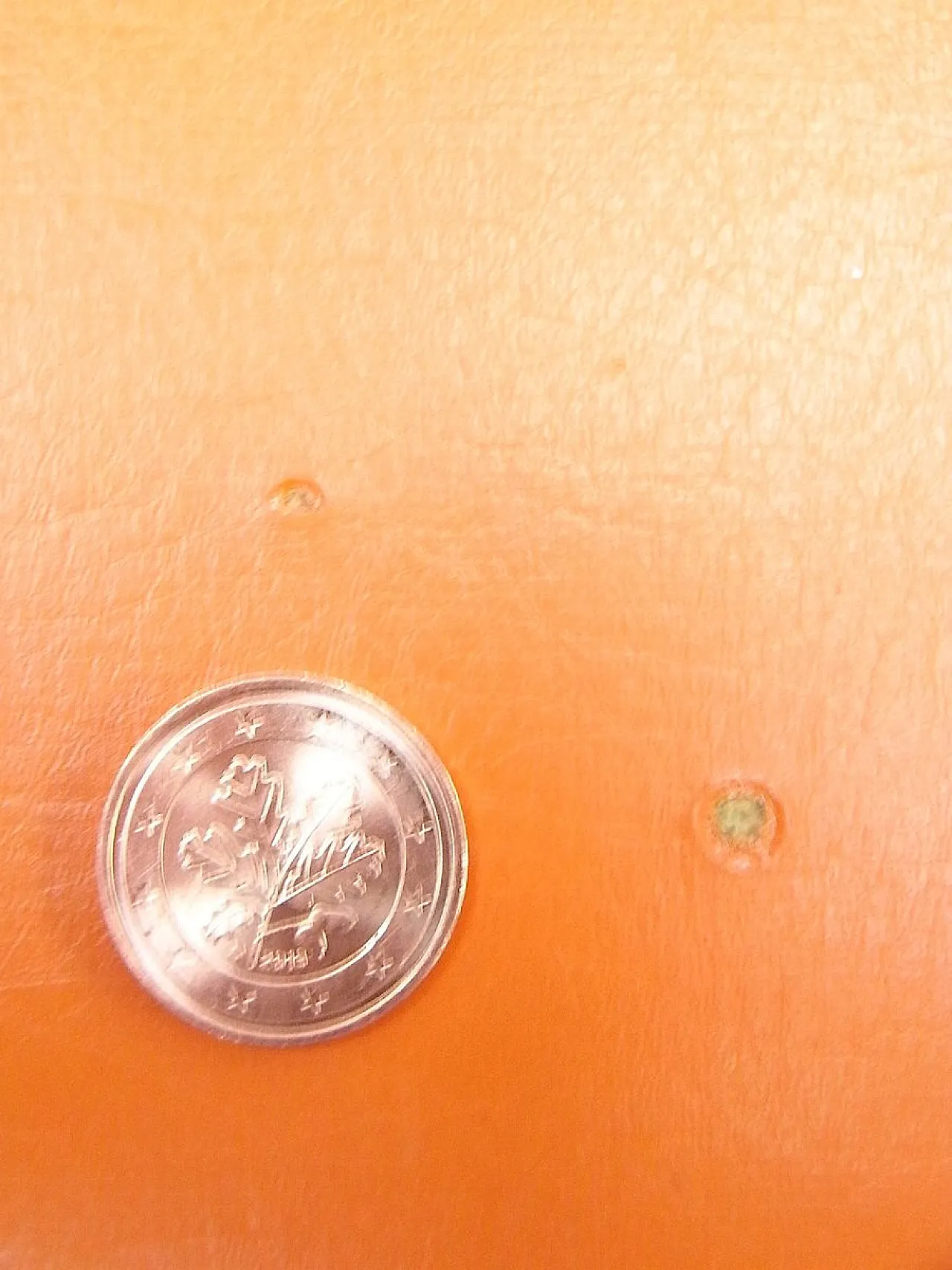 Desk Chair with orange faux leather seat, 1970s 10