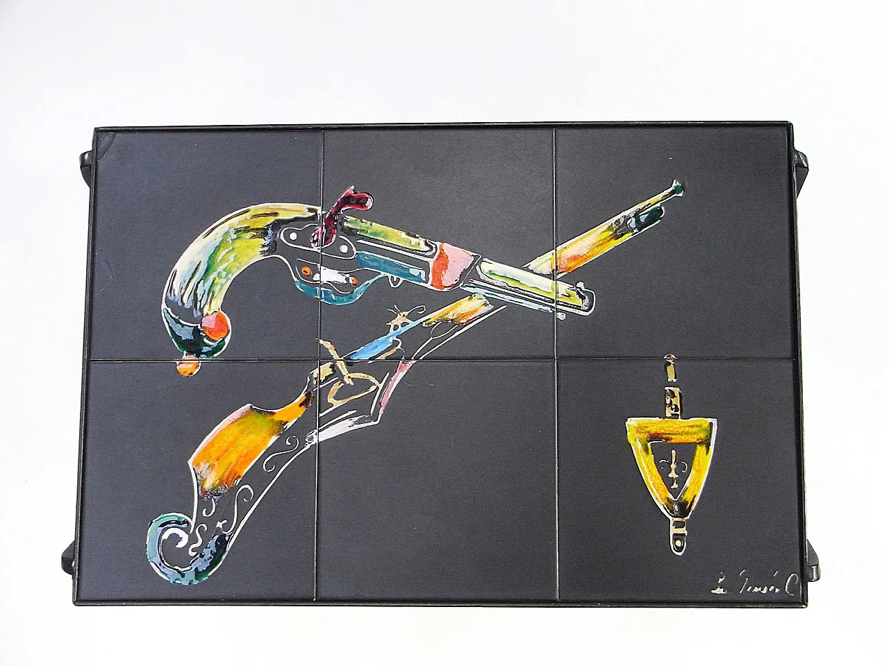 Tavolino Mid-Century in ceramica, anni '50 4