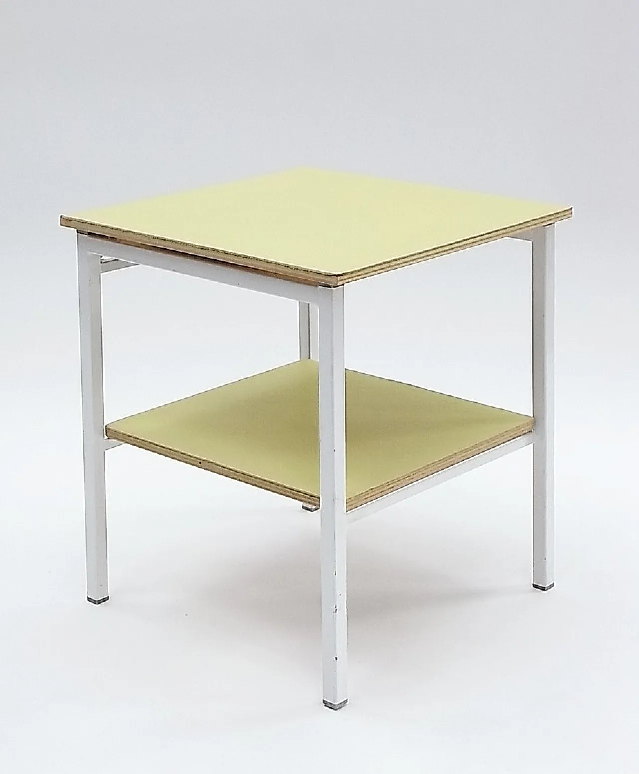Minimalist Step table Stool in yellow, 1980s 1