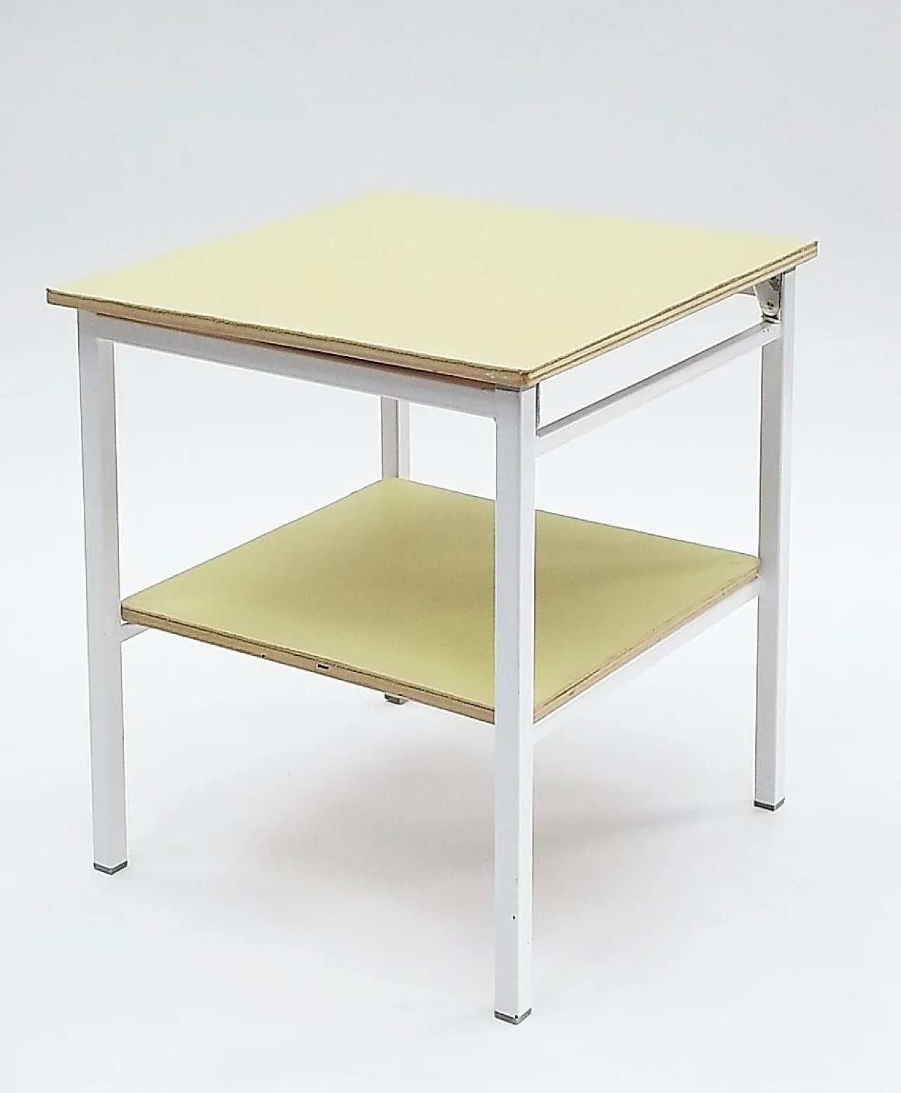 Minimalist Step table Stool in yellow, 1980s 2