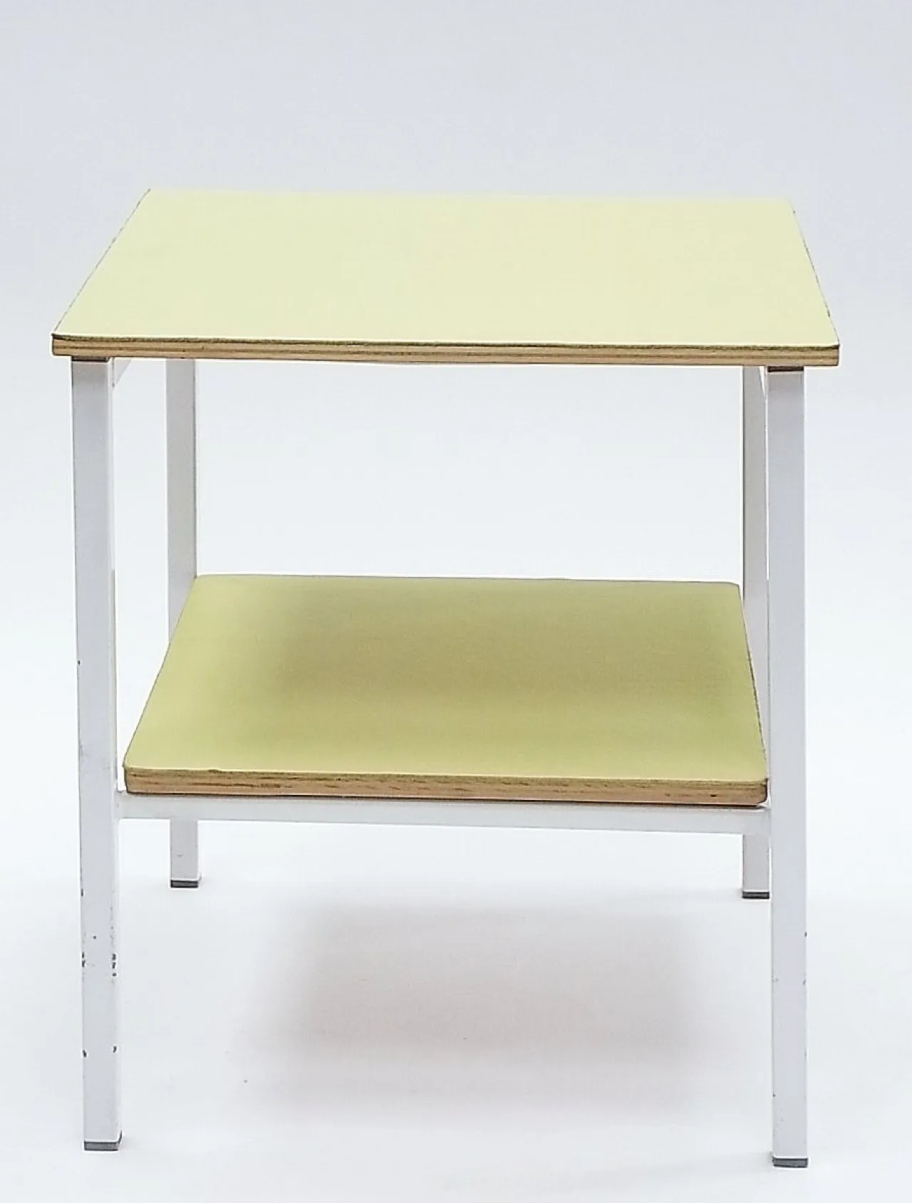 Minimalist Step table Stool in yellow, 1980s 3