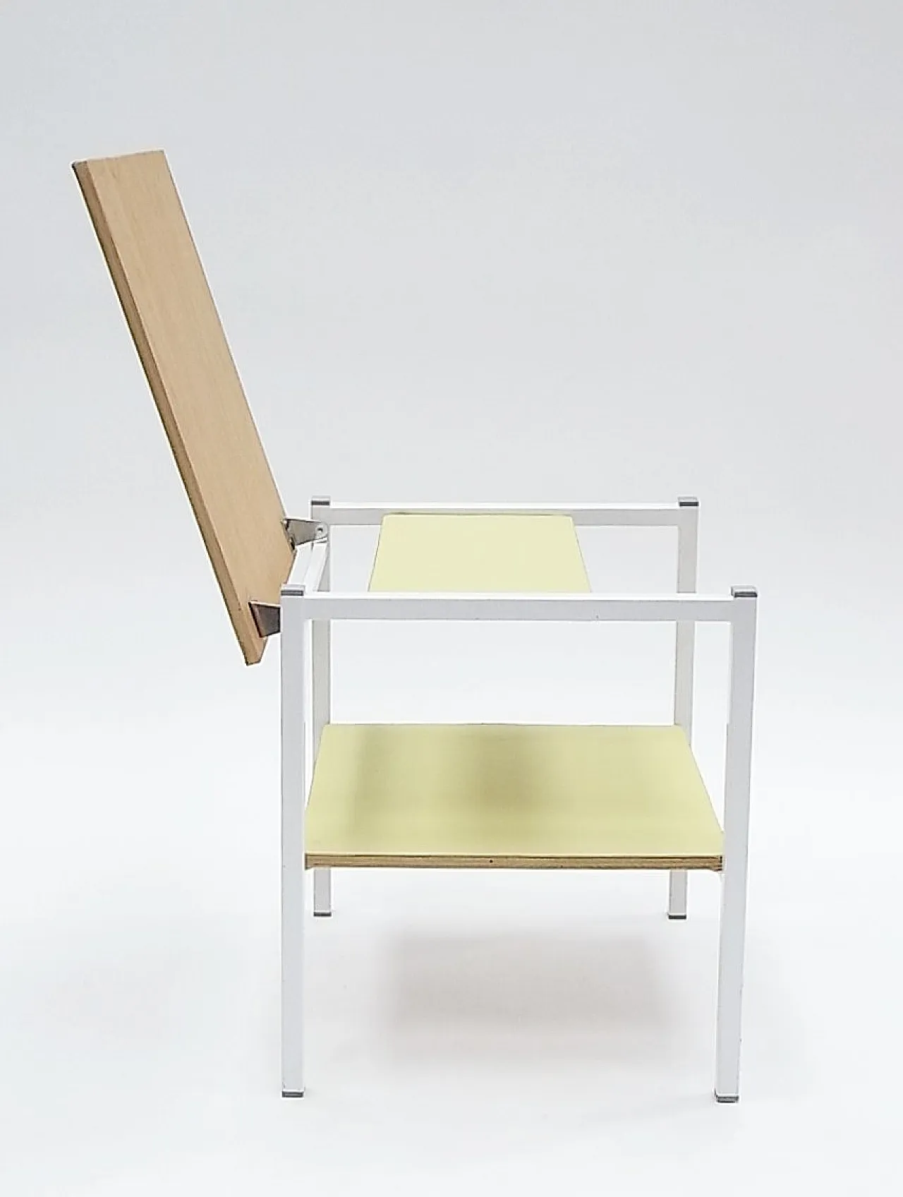 Minimalist Step table Stool in yellow, 1980s 6
