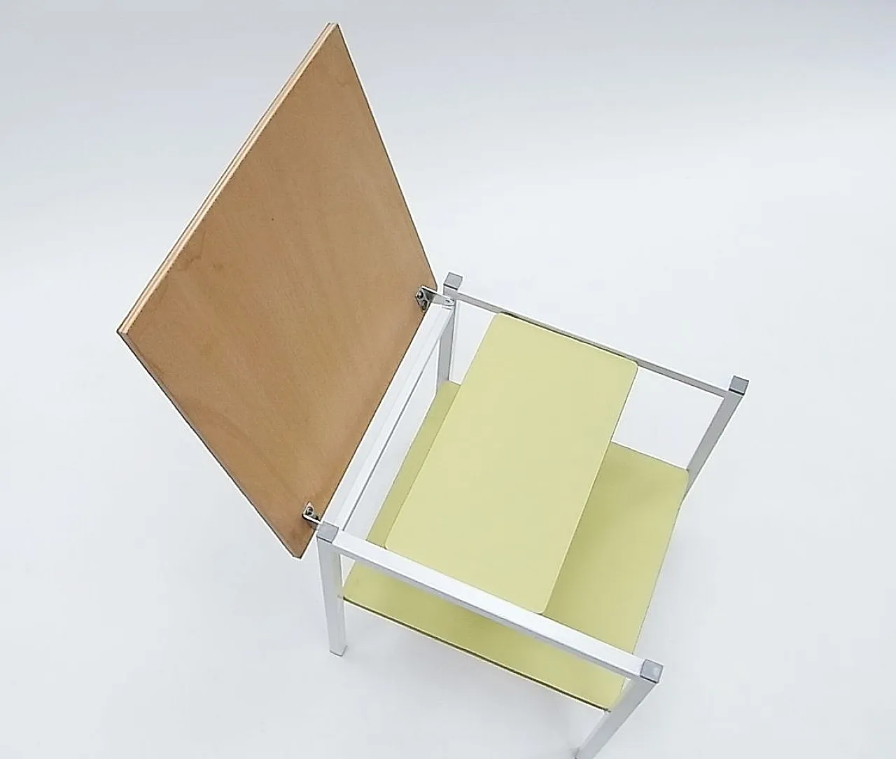 Minimalist Step table Stool in yellow, 1980s 13