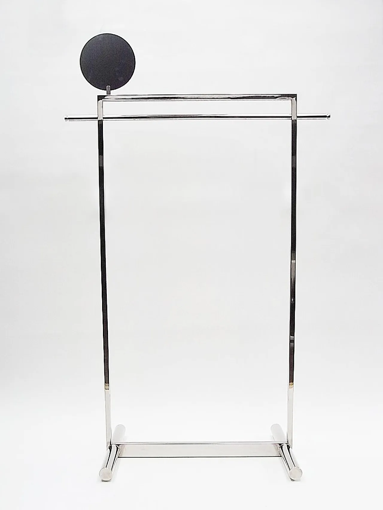 Appendiabiti in acciaio nichelato con specchio, fine '900 1