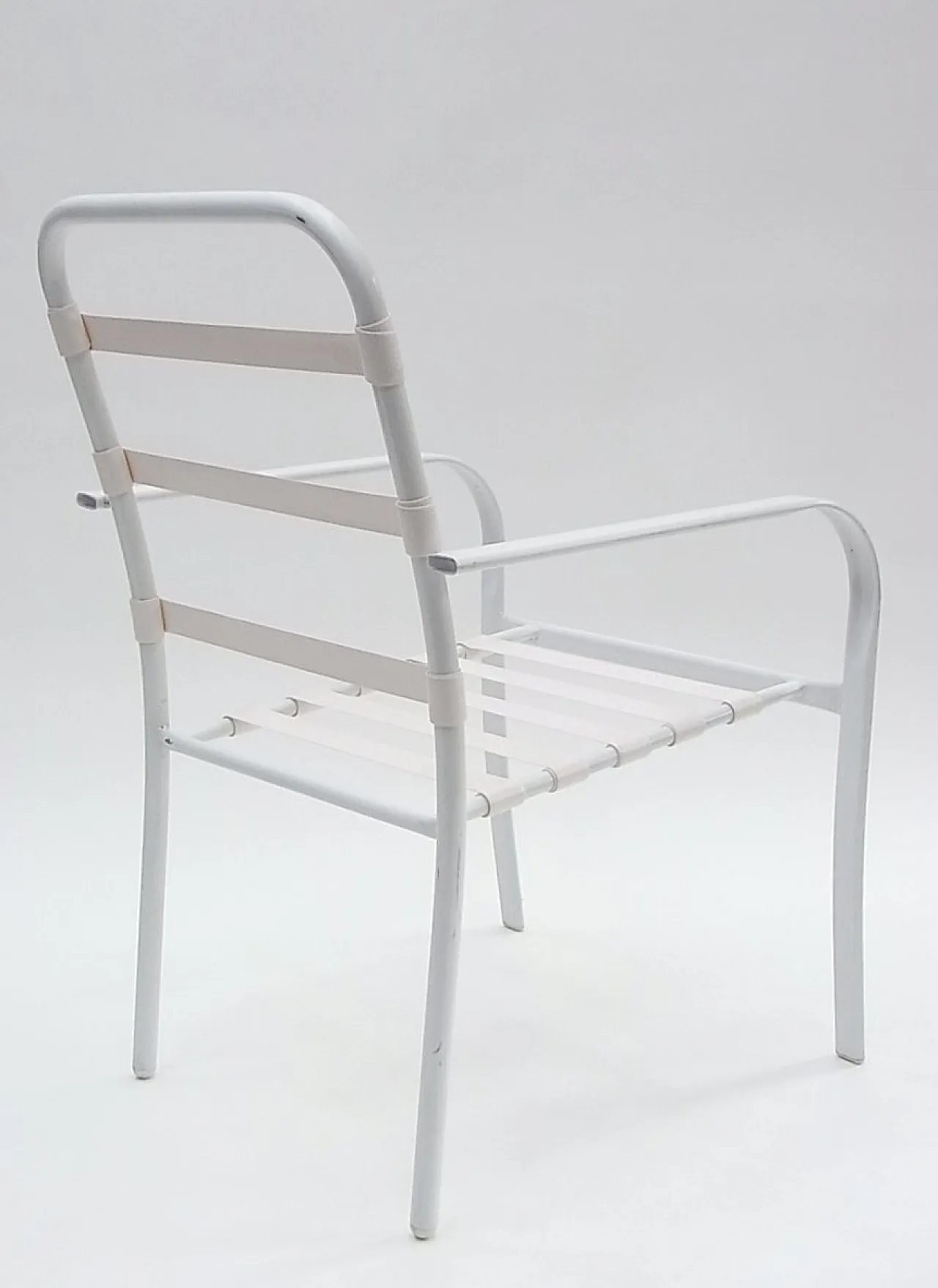 Pair of Hyperleggera garden armchairs with elastic strings, 1970s 9