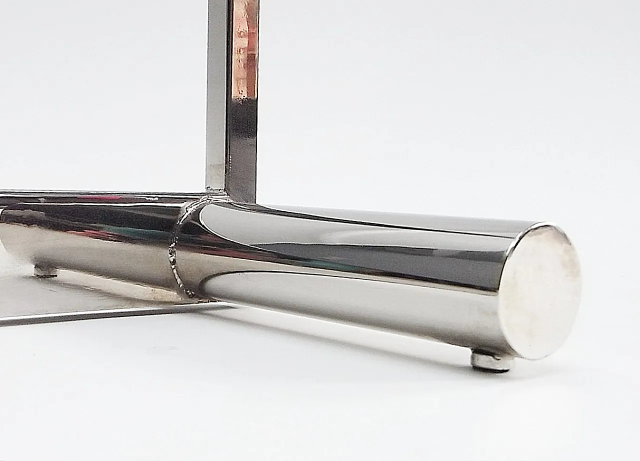 Appendiabiti in acciaio nichelato con specchio, fine '900 6