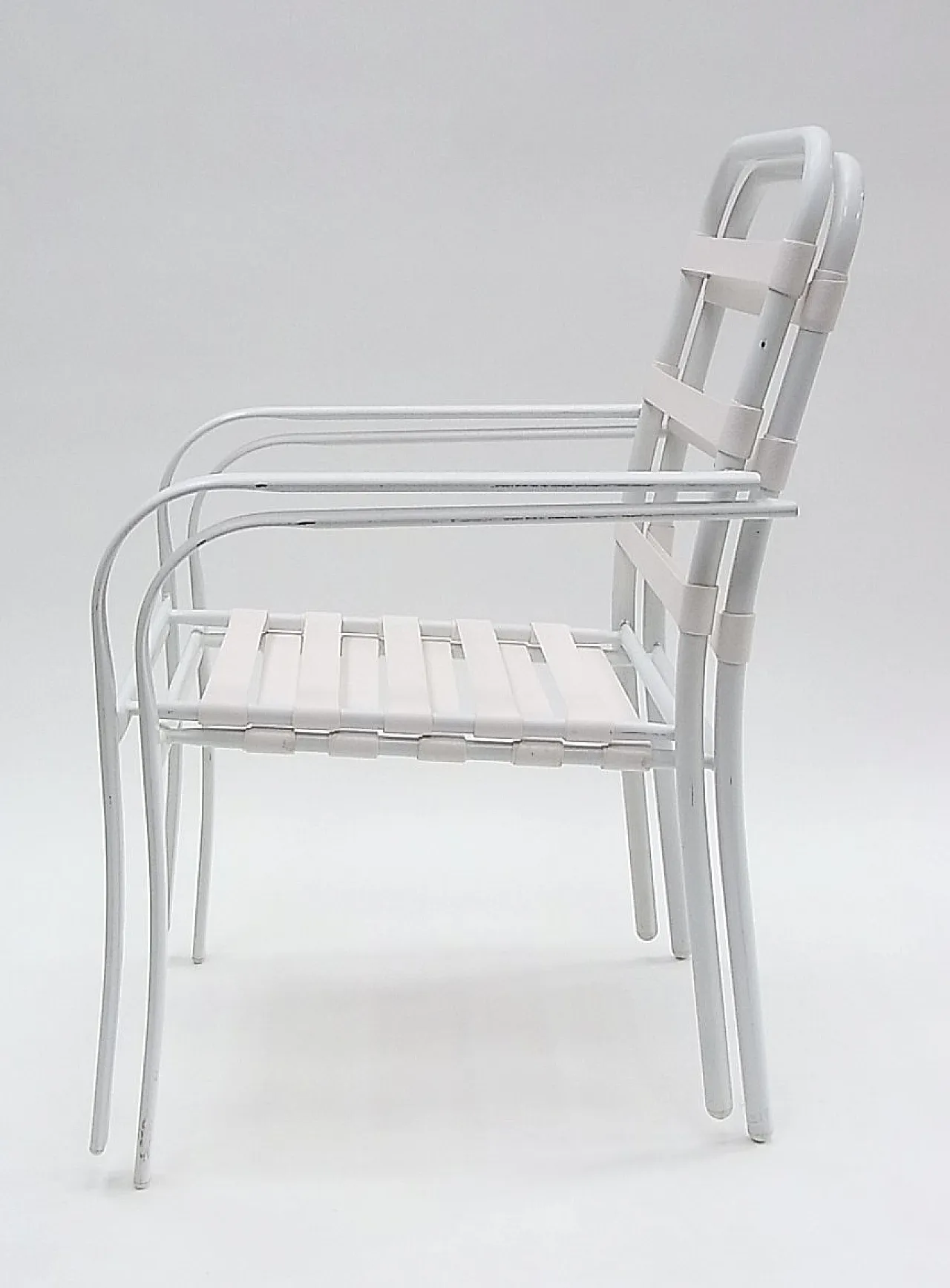 Pair of Hyperleggera garden armchairs with elastic strings, 1970s 11