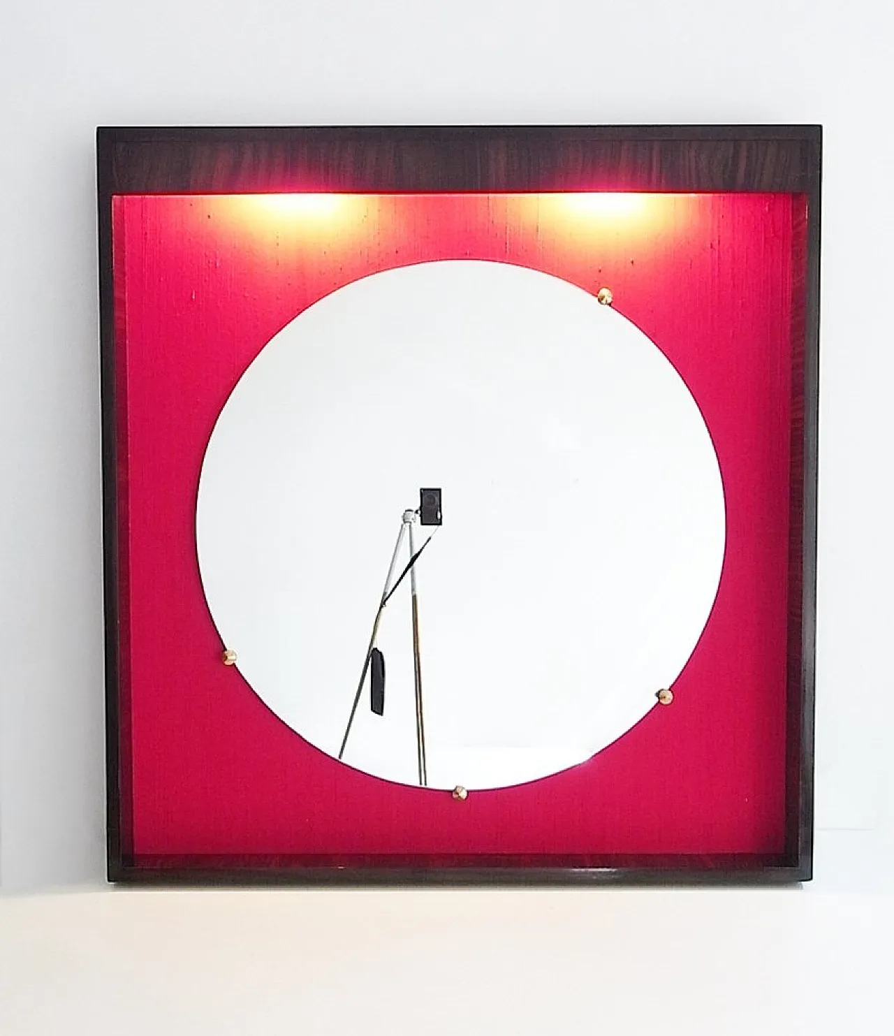 Specchio Grand Suite in macassar, seta e ottone, anni '60 1