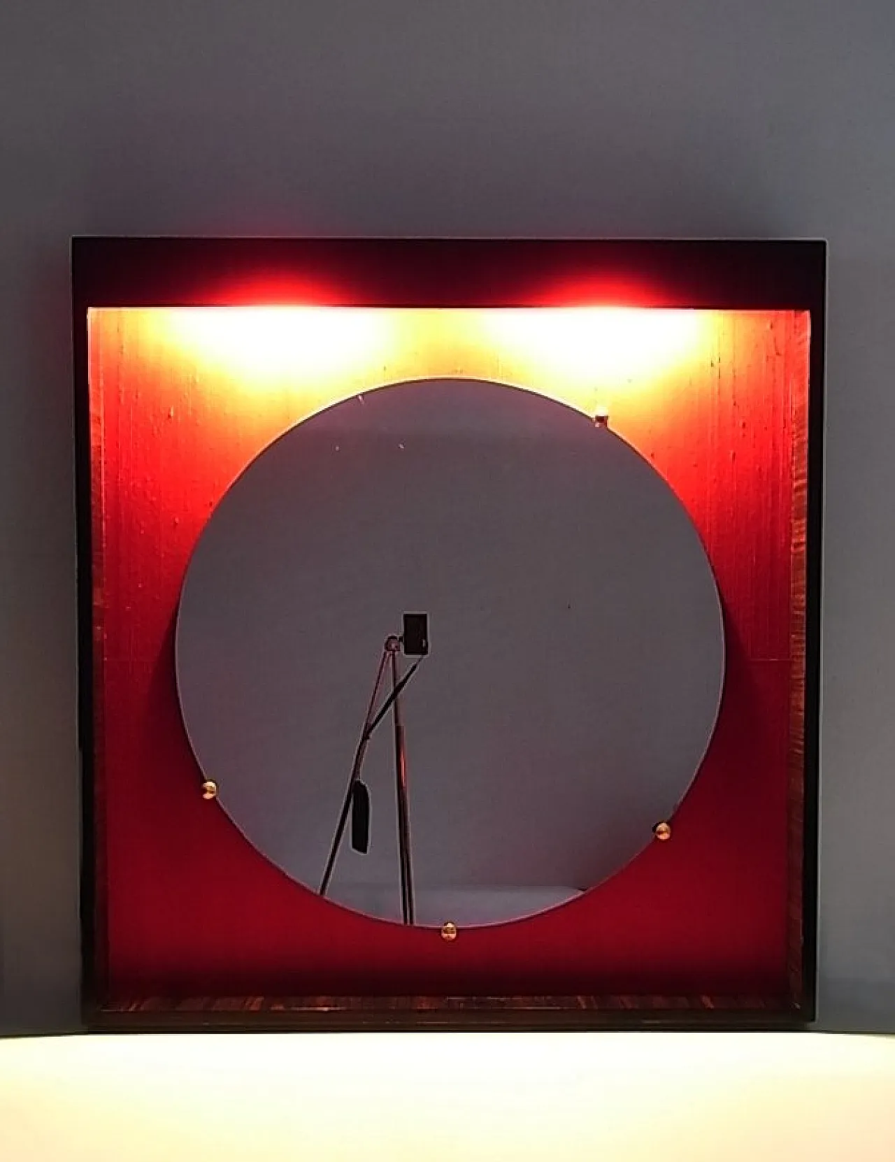 Specchio Grand Suite in macassar, seta e ottone, anni '60 2