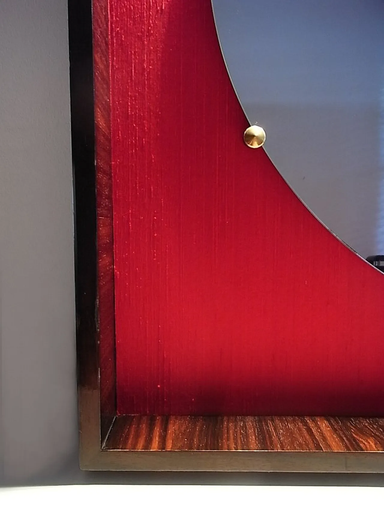 Specchio Grand Suite in macassar, seta e ottone, anni '60 3