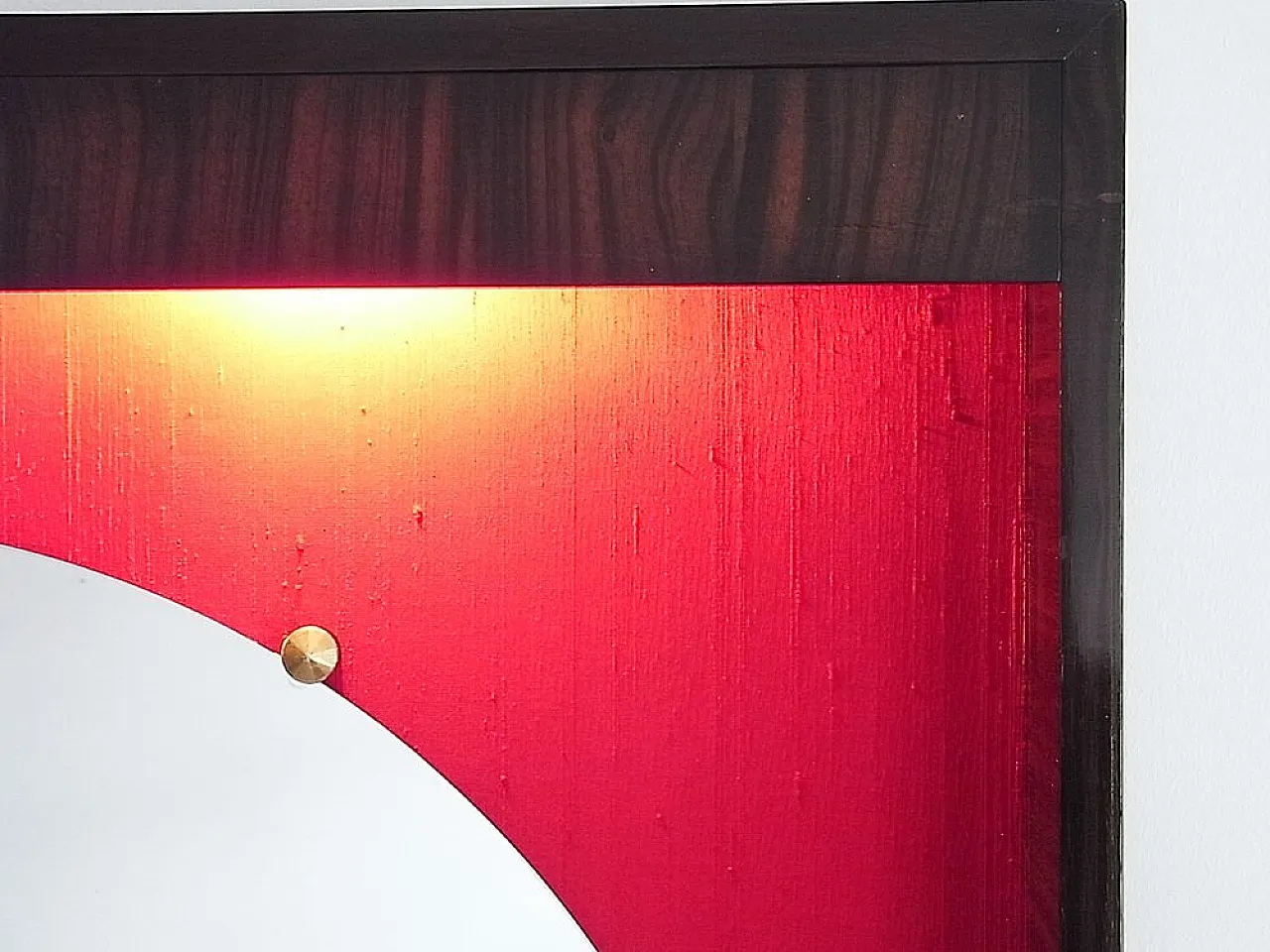 Specchio Grand Suite in macassar, seta e ottone, anni '60 5