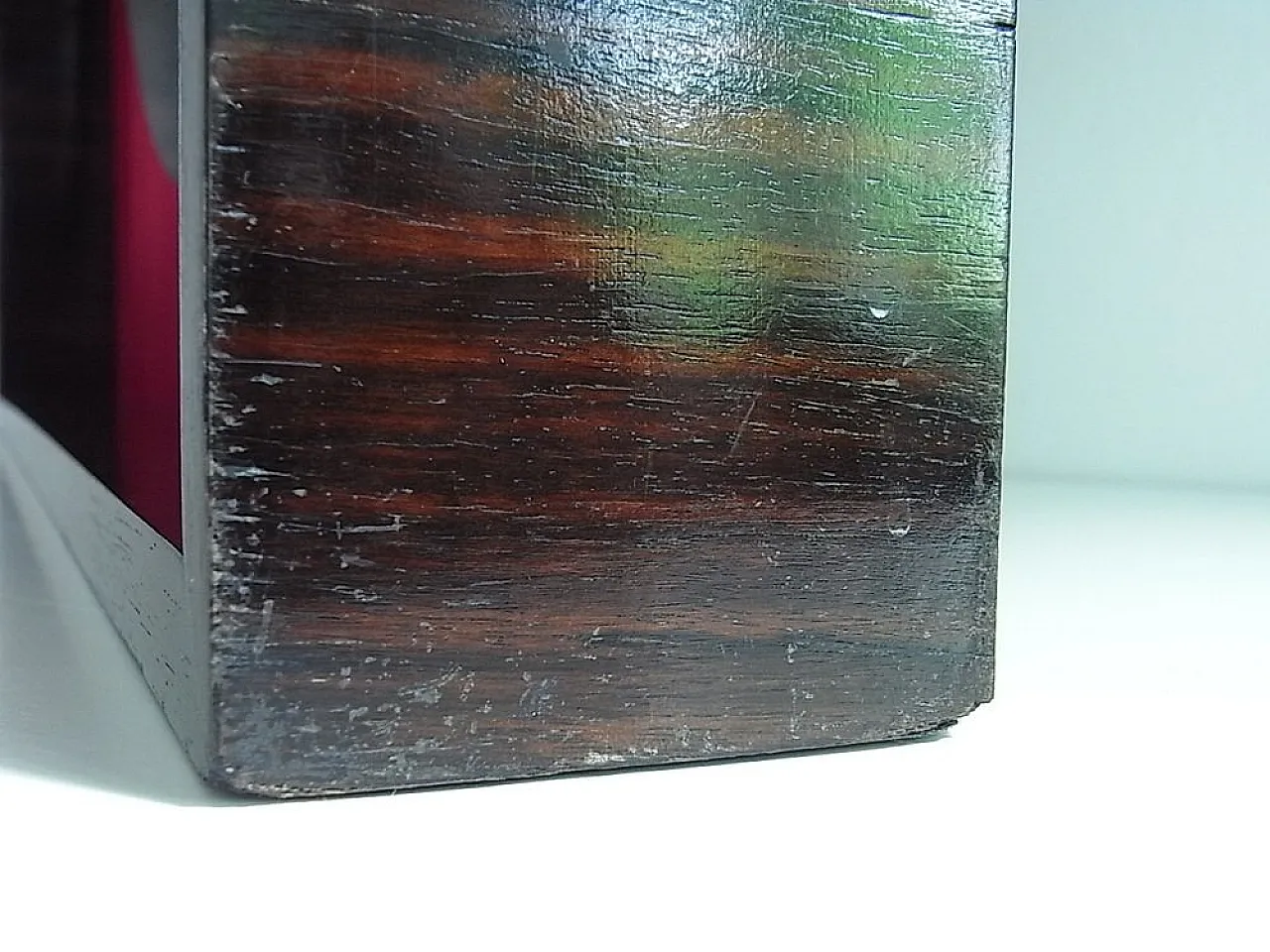 Specchio Grand Suite in macassar, seta e ottone, anni '60 18